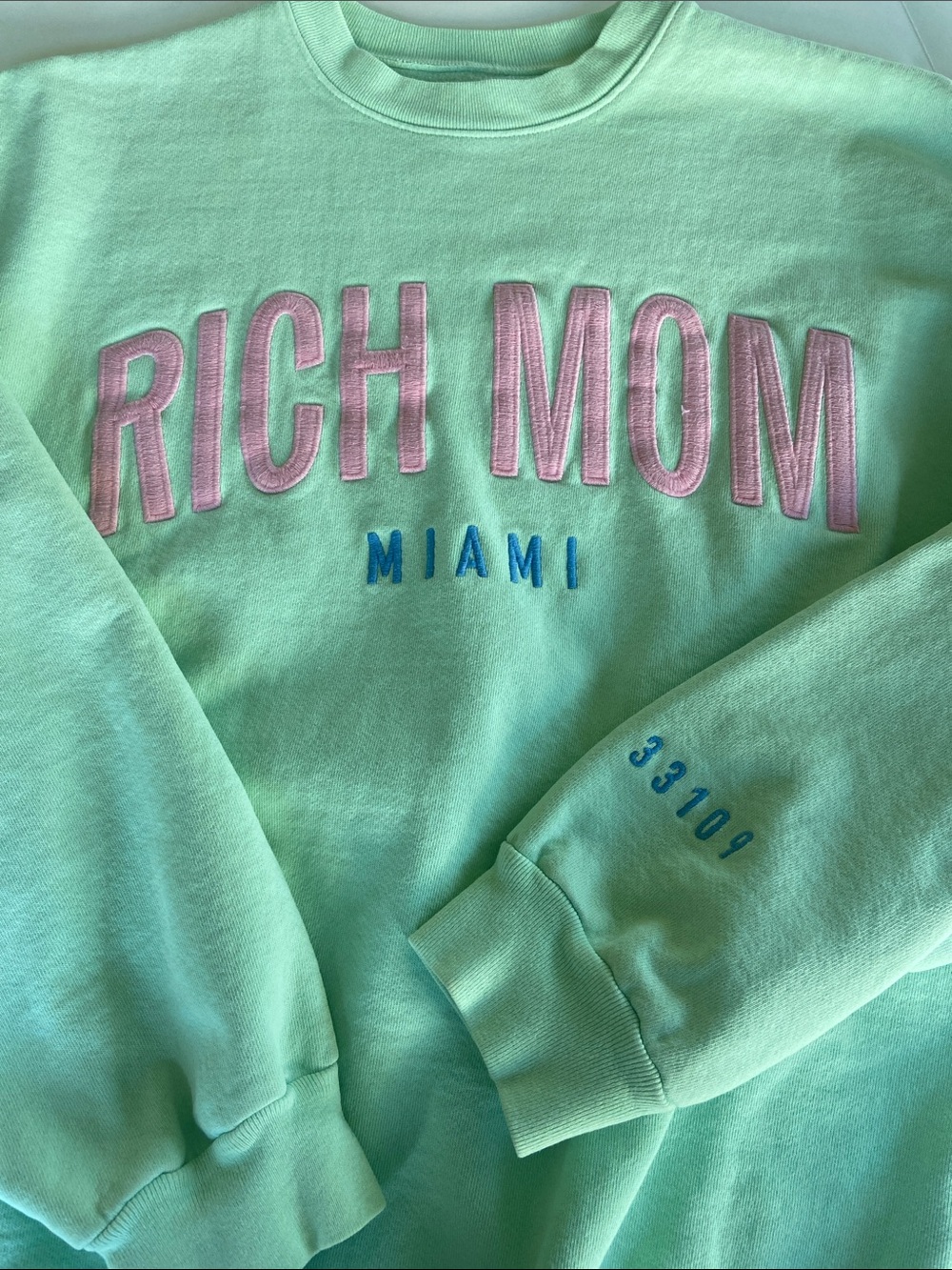 Rich Mom Miami Mint Crewneck Sweatshirt